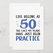 Das Leben beginnt um 50 Dankeskarte (Vorne/Hinten)