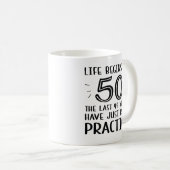 Das Leben beginnt um 50 Kaffeetasse (VorderseiteRechts)