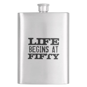 Das Leben beginnt um 50 lustige 50. Geburtstagsfla Flachmann