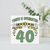 Das Leben beginnt um den 40. Geburtstag Karte (Stehend Vorderseite)