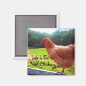 Das Leben bei Hühnern ist besser Magnet (Vorderseite/Rückseite)