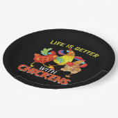 Das Leben bei Hühnern ist besser Pappteller (Schrägansicht)