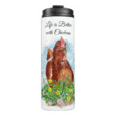 Das Leben bei Hühnern ist besser Thermosbecher (Vorderseite)