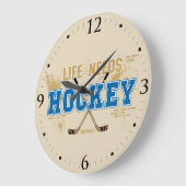 Das Leben braucht Hockey Man Höhle Raum Dekoration Große Wanduhr (Winkel)