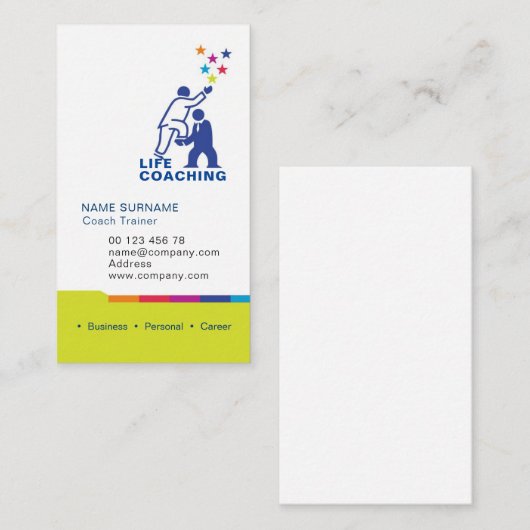 Das Leben coachte Visitenkarte (Vorne/Hinten)