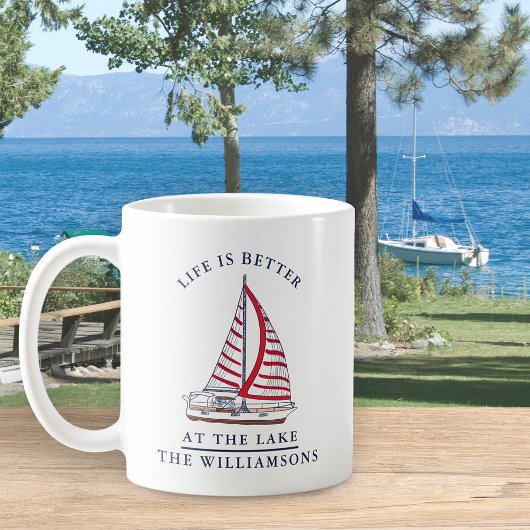 Das Leben der Familie am See ist besser Kaffeetasse