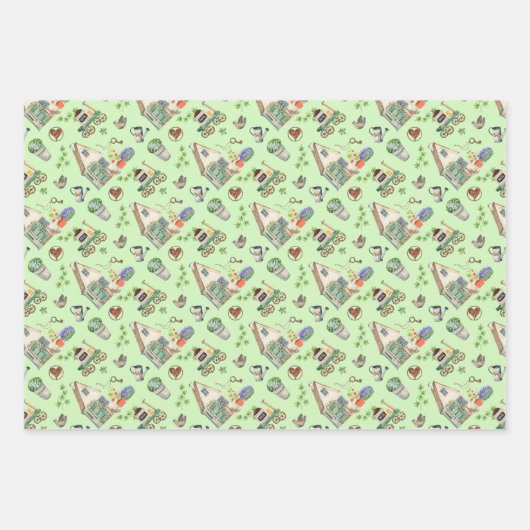 Das Leben der farbenfrohen Gärtner Geschenkpapier Set (Vorderseite)