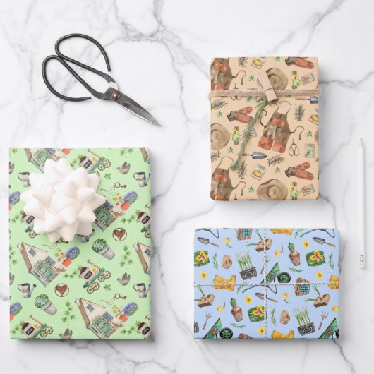 Das Leben der farbenfrohen Gärtner Geschenkpapier Set (Vorderseite)