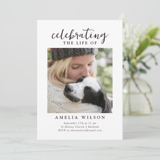 Das Leben der Gedenkstätte für Fotos Einladung (Stehend Vorderseite)