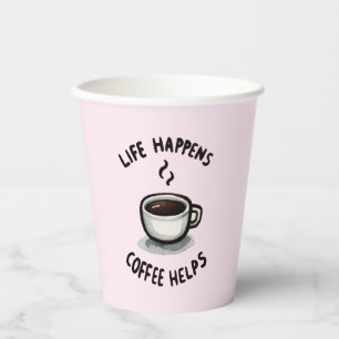 Das Leben, der Kaffee hilft - für den Kaffee Lover Pappbecher