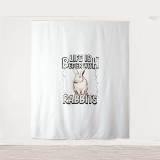 Das Leben der Kaninchen ist besser bei Kaninchen Wandteppich