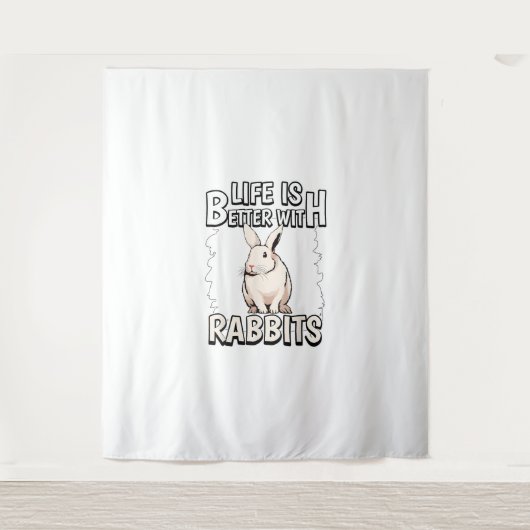 Das Leben der Kaninchen ist besser bei Kaninchen Wandteppich (Vorderseite)