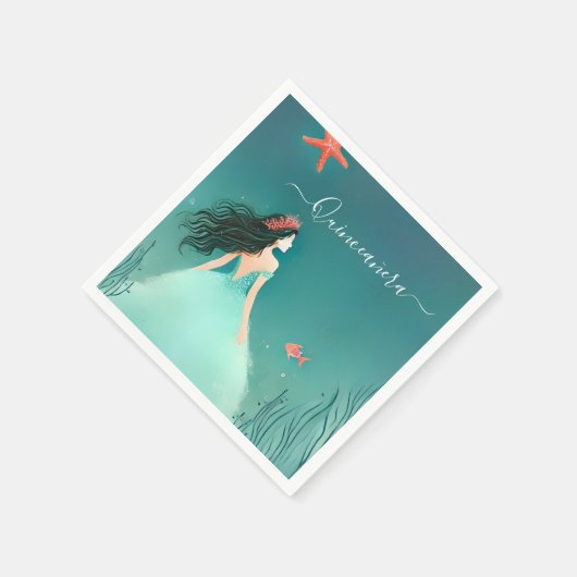 Das Leben der Meeresfische unter dem Meer Quincean Serviette (Ecke)