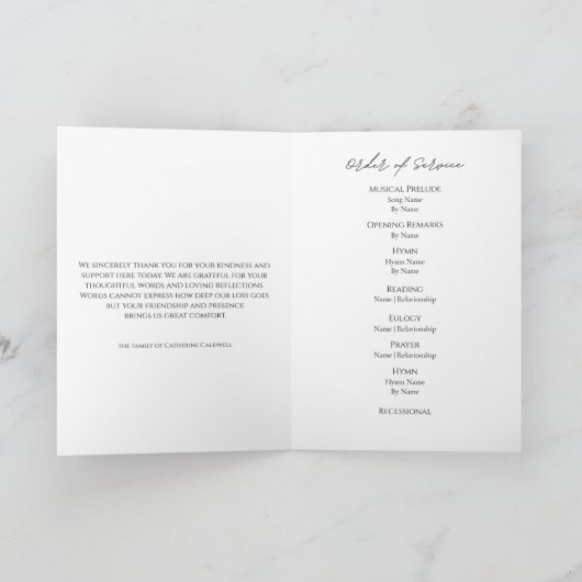 Das Leben der modernen Beerdigung der Arche feiern Programm (Innenseite)