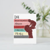 Das Leben der Mutter kommt nicht mit einem Handbuc Postkarte (Stehend Vorderseite)