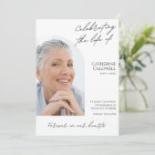 Das Leben des Minimalistischen Arch-Fotos würdigen Einladung (Stehend Vorderseite)