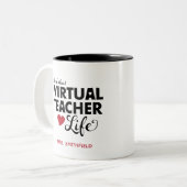 Das Leben des virtuellen Lehrers Zweifarbige Tasse (Vorderseite Links)