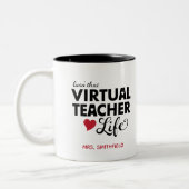Das Leben des virtuellen Lehrers Zweifarbige Tasse (Links)
