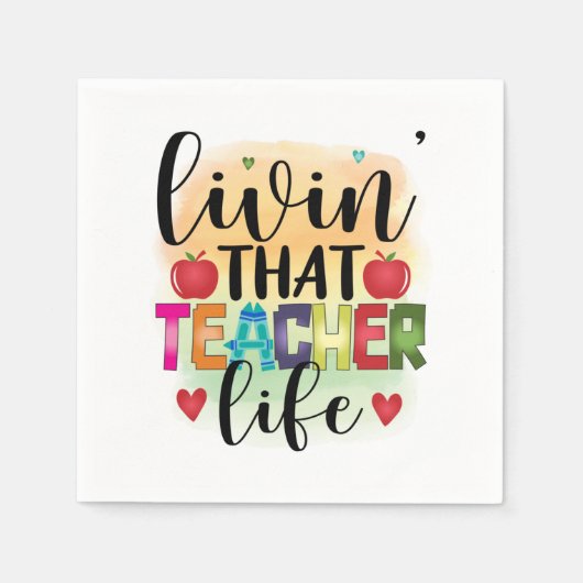 Das Leben dieses Lehrers - Geschenk für Lehrer Serviette (Vorderseite)