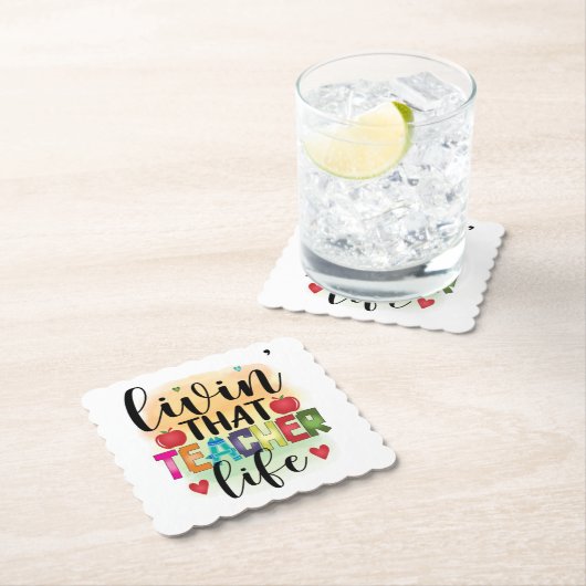 Das Leben dieses Lehrers - Geschenk für Lehrer Untersetzer (Vor Ort)