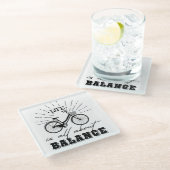 Das Leben dreht sich alles um Balance Glasuntersetzer (Schrägansicht)