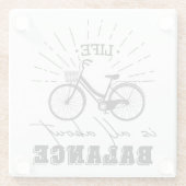 Das Leben dreht sich alles um Balance Glasuntersetzer (Rückseite)