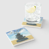 Das Leben dreht sich alles um Balance Steinuntersetzer (Seitenansicht)