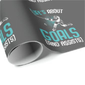 Das Leben dreht sich um Goals Hockey Player Eishoc Geschenkpapier (Rolleneckpunkt)