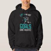 Das Leben dreht sich um Goals Hockey Player Eishoc Hoodie (Vorderseite)