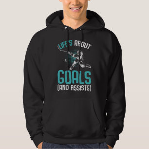 Das Leben dreht sich um Goals Hockey Player Eishoc Hoodie