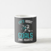 Das Leben dreht sich um Goals Hockey Player Eishoc Kaffeetasse (Mittel)