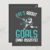 Das Leben dreht sich um Goals Hockey Player Eishoc Postkarte (Vorne/Hinten)