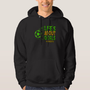 Das Leben dreht sich um Ziele und hilft Fußball-Sp Hoodie
