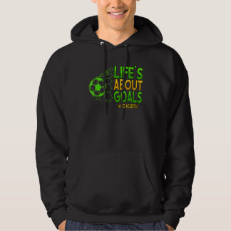 Das Leben dreht sich um Ziele und hilft Fußball-Sp Hoodie