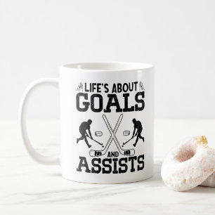 Das Leben dreht sich um Ziele und hilft Hockey Lov Kaffeetasse