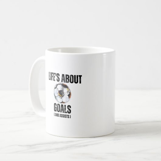 Das Leben dreht sich um Ziele und unterstützt den  Kaffeetasse (Vorderseite Links)