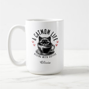 Das Leben einer Katzenmutter beginnt mit Kaffee, I Kaffeetasse
