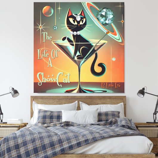 Das Leben einer Showgirl-Katze Leinwanddruck (Insitu (Schlafzimmer))