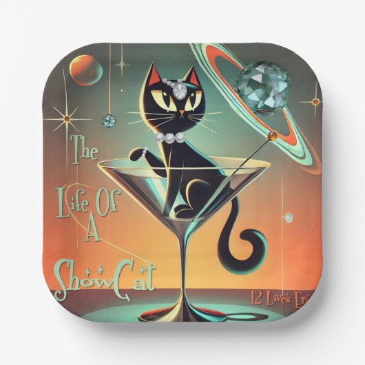 Das Leben einer Showgirl-Katze Pappteller (Vorderseite)