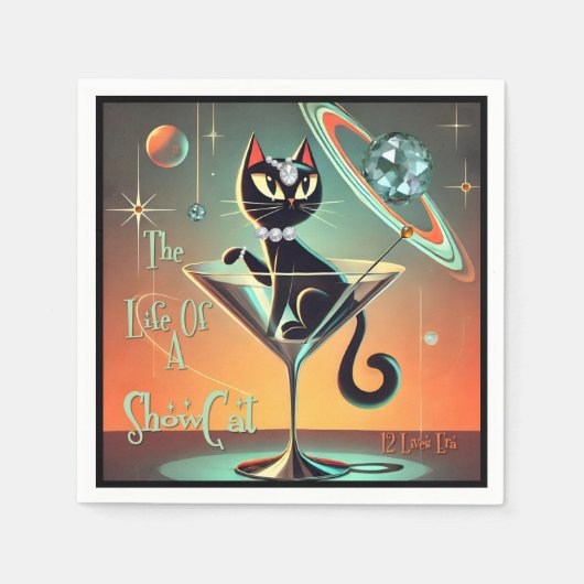 Das Leben einer Showgirl-Katze Serviette (Vorderseite)