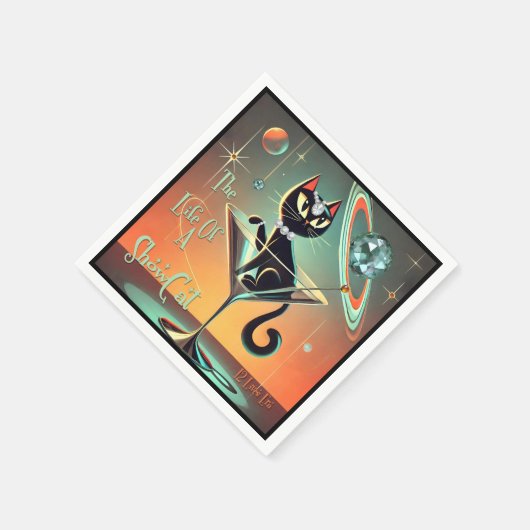 Das Leben einer Showgirl-Katze Serviette (Ecke)