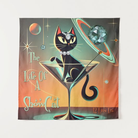 Das Leben einer Showgirl-Katze Wandteppich (Vorderseite)