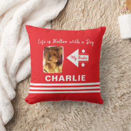 Das Leben eines besseren Hundes fügt Fotoname rot  Kissen