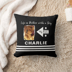 Das Leben eines besseren Hundes soll Fotoname Schw Kissen
