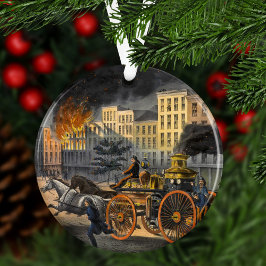 Das Leben eines Feuermanns Vintag Lithographie Wei Ornament