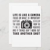 Das Leben eines Fotografen ist wie eine Fotografie Ankündigung (Vorne/Hinten)