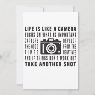 Das Leben eines Fotografen ist wie eine Fotografie Ankündigung