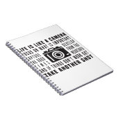 Das Leben eines Fotografen ist wie eine Fotografie Notizblock (Rechte Seite)