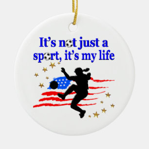 DAS LEBEN EINES US SOCCER PLAYER DESIGN KERAMIKORNAMENT