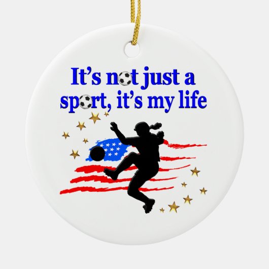 DAS LEBEN EINES US SOCCER PLAYER DESIGN KERAMIKORNAMENT (Vorne)